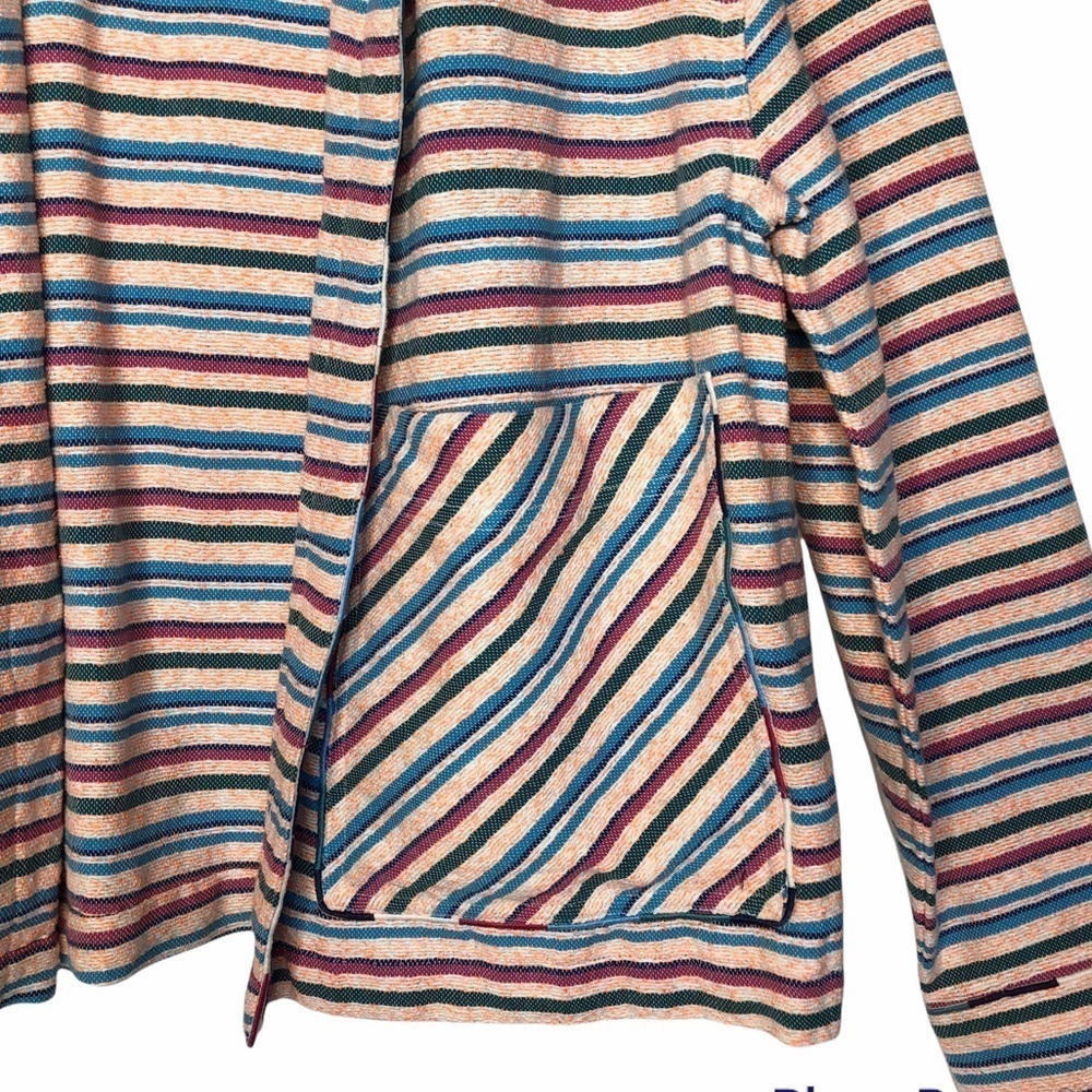ZARA NWT “Leslie” Striped Shirt Jacket Size Medium in Bright Pink Multi - Picture 3 of 15